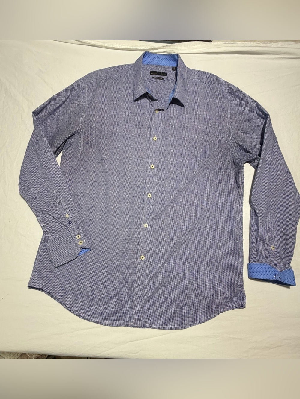 Quieti Light Blue Micro-Pattern Dress Shirt